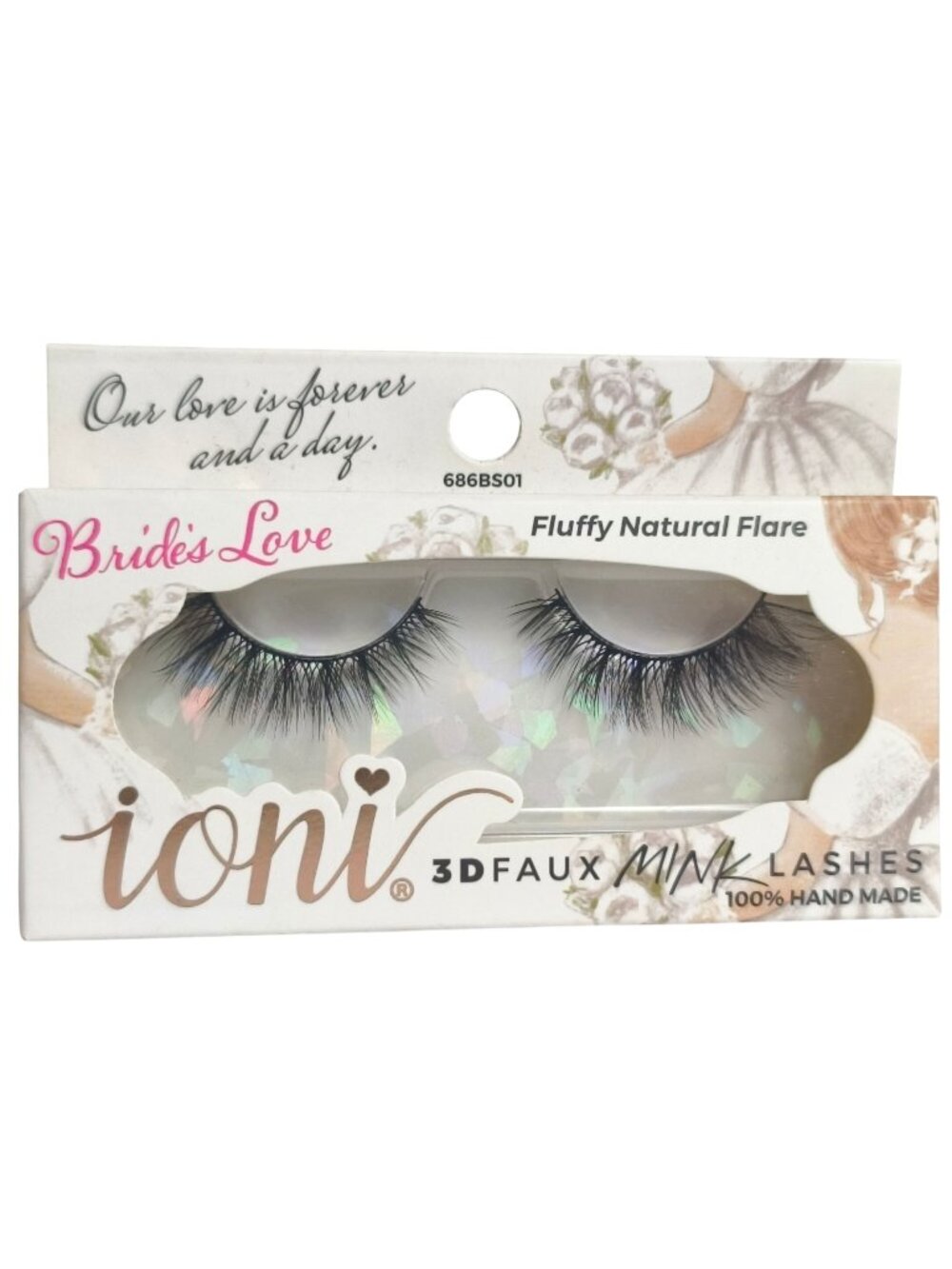Ioni Brides Love 3D Faux Mink Lashes Fluffy Natural Flare Handmade Bridal Suite